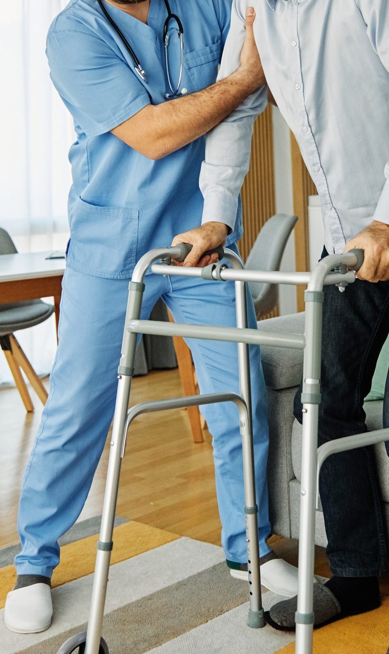 nurse doctor senior care caregiver help walker assistence retirement home nursing